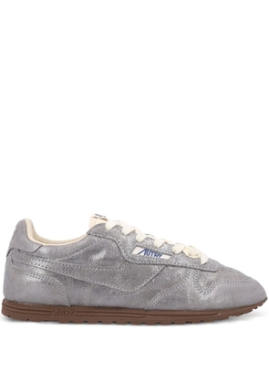 Autry Windspin metallic leather sneakers - Silver