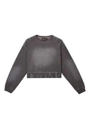 Mini Cream logo-embroidered cropped sweatshirt - Grey