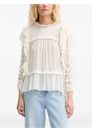 MUNTHE Crisp ruffled blouse - White