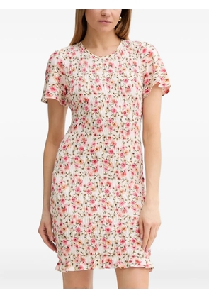 GUESS USA floral smocked midi dress - White