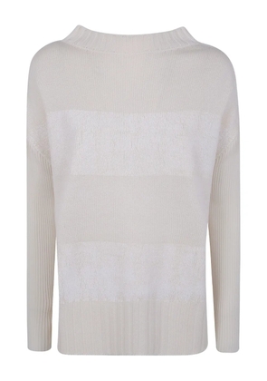 PierAntonioGaspari ribbed wool horizontal-stripes sweater - White