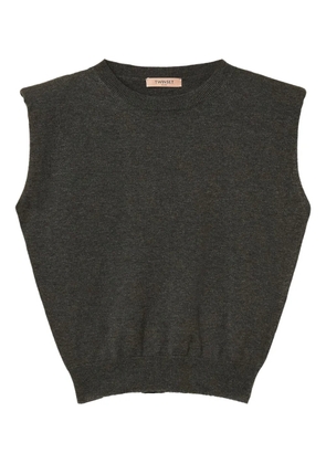 TWINSET padded-shoulder vest - Grey