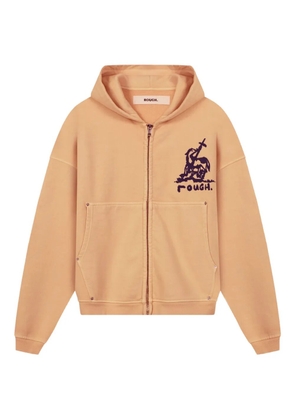 ROUGH. graphic-print zip-up hoodie - Yellow