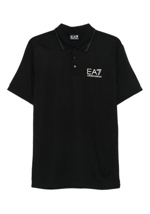 Ea7 Emporio Armani logo-print polo shirt - Black