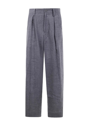 Y's pleated-front wool trousers - Grey