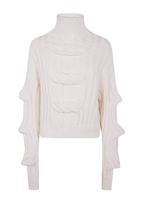 MRZ roll-neck knitted top - White