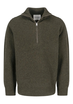 Closed zipped sweater - Green