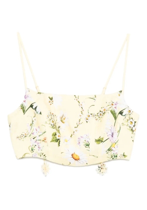 Camilla floral-print cropped top - Yellow