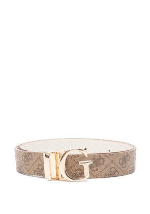 GUESS USA logo-plaque leather belt - Neutrals