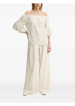 Bruuns Bazaar chevron-pattern off-shoulder top - White