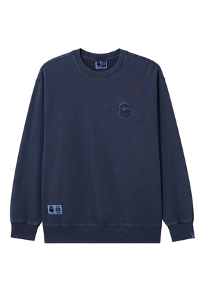 FINGERCROXX embroidered-logo cotton sweatshirt - Blue