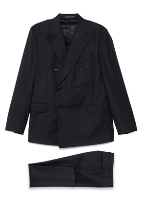 Caruso double-breasted wool suit - Blue
