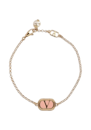 Valentino Garavani logo pearl bronze bracelet - Gold