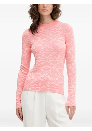 HUGO logo-pattern long-sleeve sweater - Pink