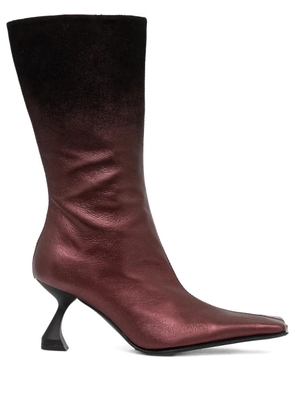 Miista 70mm Pearl leather square-toe boots - Red