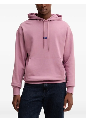 HUGO logo-patch hoodie - Pink