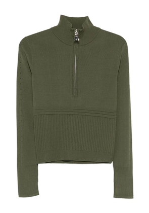 Patrizia Pepe ribbed zip-neck sweater - Green