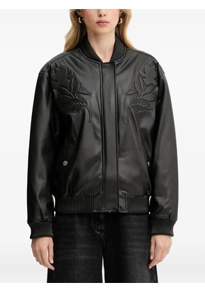 GUESS USA floral-detail bomber jacket - Black