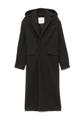 Nanushka double-breasted hooded coat - Green