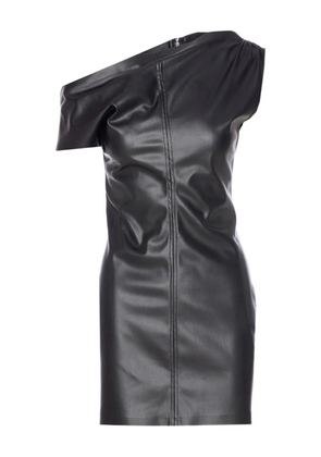 Aniye By asymmetric leather-effect dress - Black