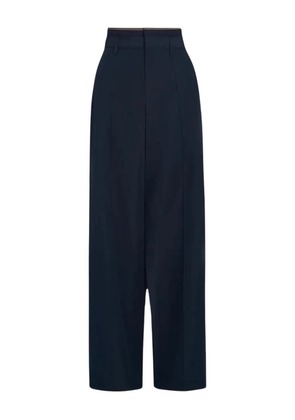 Vince ribbed-trim straight trousers - Blue