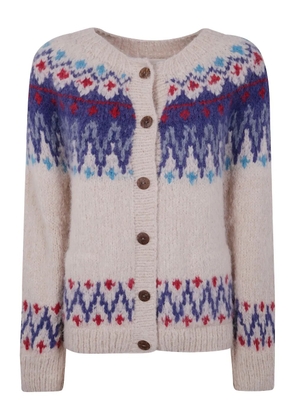 FRANTIC Fair Isle button cardigan - White
