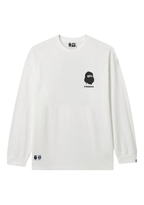 FINGERCROXX logo-print long-sleeve T-shirt - White