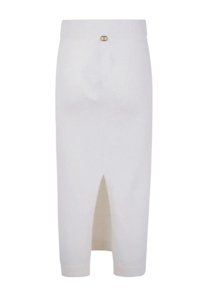 TWINSET ribbed knit skirt - White