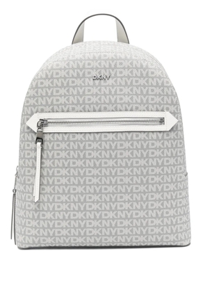 DKNY Bryant Ave logo-plaque backpack - Grey