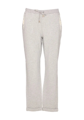 LIU JO pearl-embellished drawstring track pants - Grey