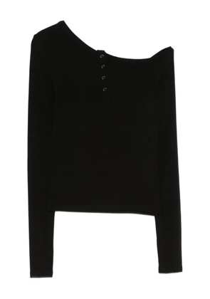 Eleh one-shoulder button top - Black