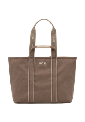 BOSS logo-detail tote bag - Brown