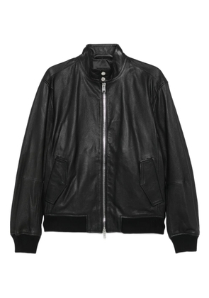 BOSS leather bomber jacket - Black