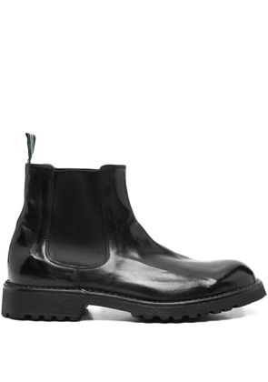 Green George elasticated-panelled leather boots - Black