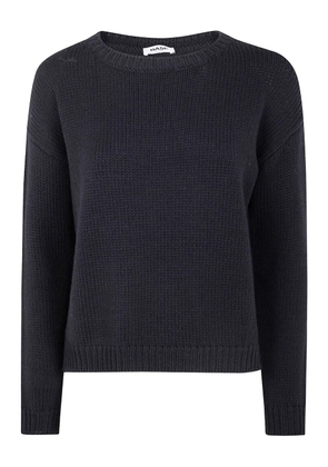 base crew-neck wool sweater - Black