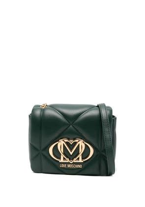 Love Moschino quilted logo cross-body bag - Green