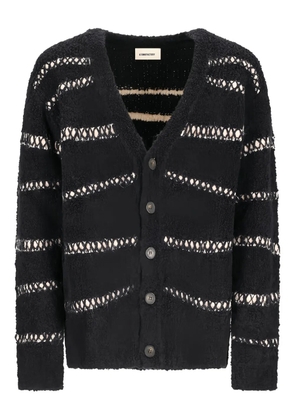 atomo factory bouclé striped cardigan - Black