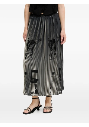 Desigual pleated printed midi skirt - Black