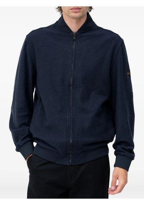 BOSS textured zip-up bomber jacket - Blue