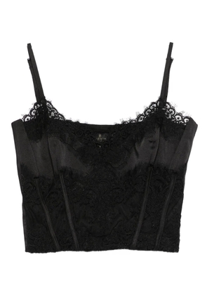 Babylone Paris lace-trimmed cropped top - Black