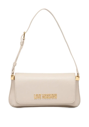 Love Moschino small logo-plaque shoulder bag - Neutrals
