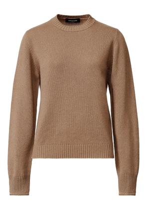 Fabiana Filippi ribbed-cuff round-neck sweater - Brown