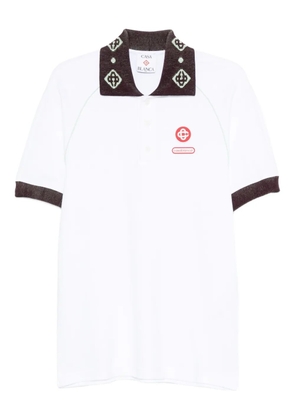 Casablanca logo-patch polo shirt - White