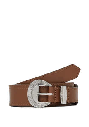 Karl Lagerfeld Jeans round-buckle leather belt - Brown