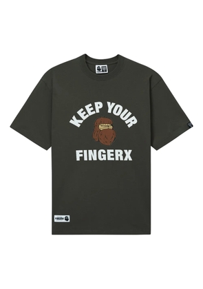 FINGERCROXX logo-graphic crew-neck T-shirt - Green