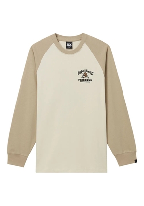 FINGERCROXX two-tone embroidered T-shirt - Neutrals