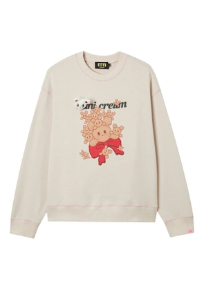 Mini Cream appliqué graphic sweatshirt - Neutrals