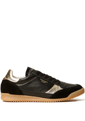 TWINSET laminated-details running sneakers - Black