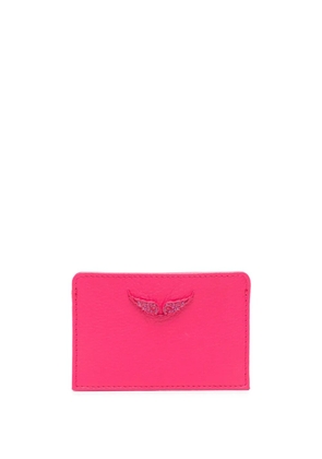 Zadig&Voltaire ZV Pass logo-plaque leather cardholder - Pink