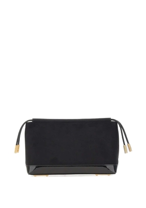 Elisabetta Franchi drawstring patent-trim clutch bag - Black
